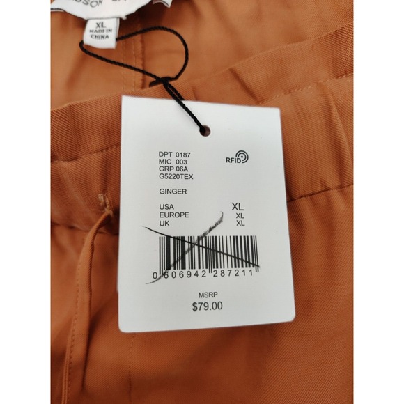 Gibson‎ & Latimer XL Ginger Brown Elastic Waist Drawstring Casual Pants NWT - Picture 5 of 15